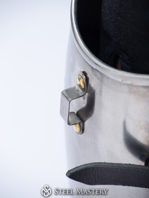 Titanium closed hinged greaves 1450-1485 years IN STOCK 
