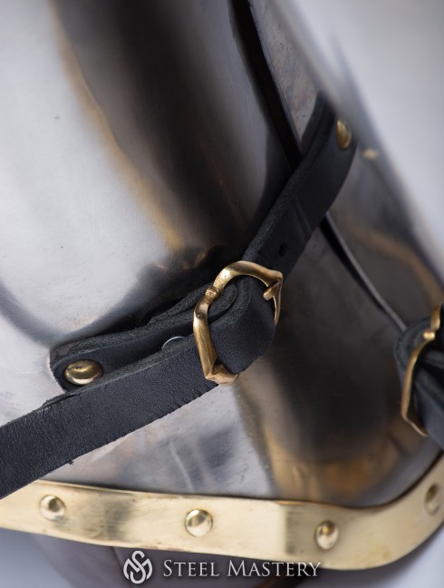 Titanium closed hinged greaves 1450-1485 years IN STOCK 