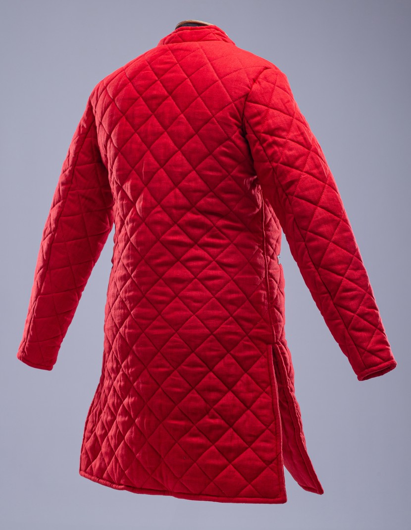Linen red gambeson L size  photo made by Steel-mastery.com