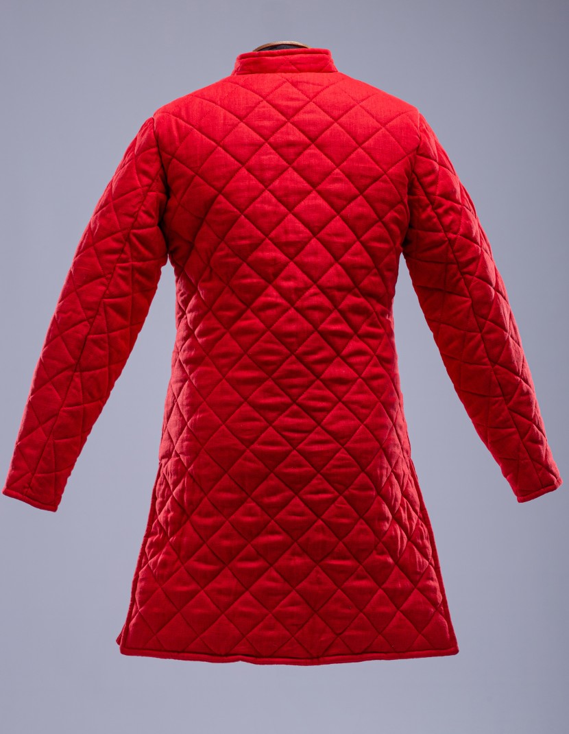 Linen red gambeson L size  photo made by Steel-mastery.com