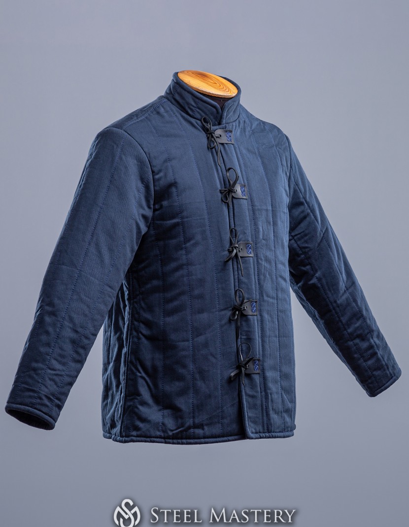 DARK BLUE ORDINARY GAMBESON L SIZE IN STOCK  photo made by Steel-mastery.com