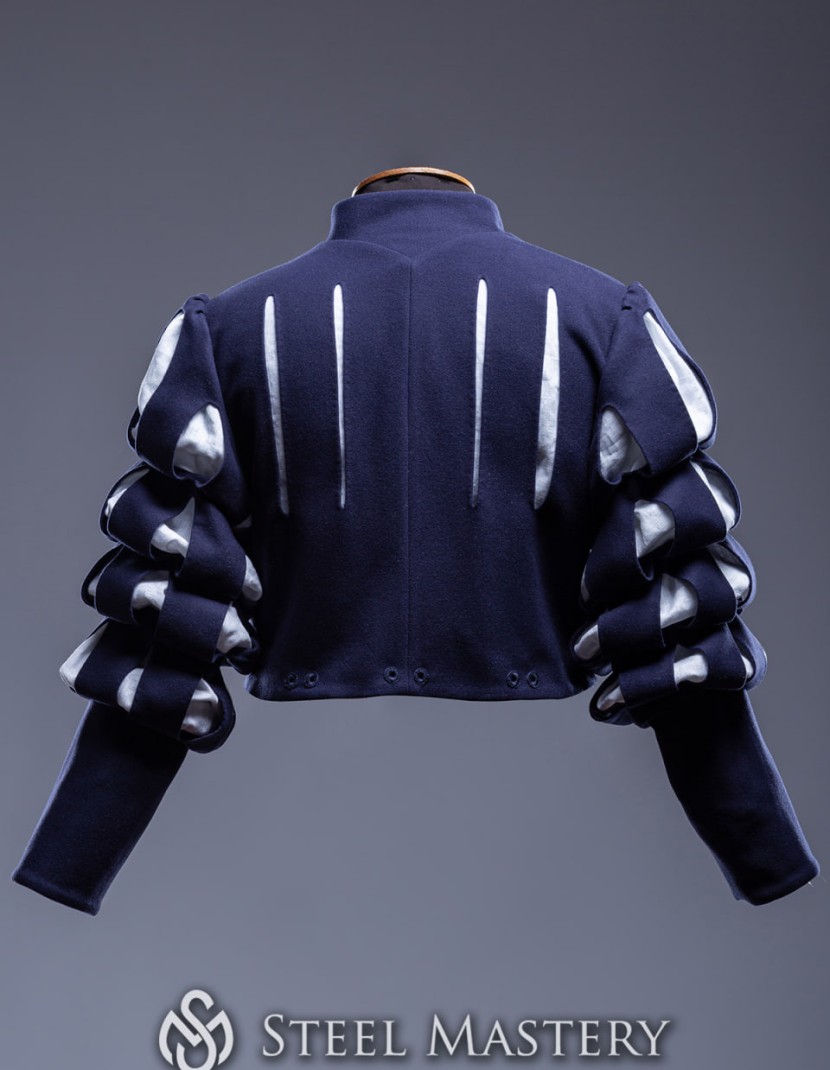 Dark blue Landsknecht doublet  - in stock photo made by Steel-mastery.com