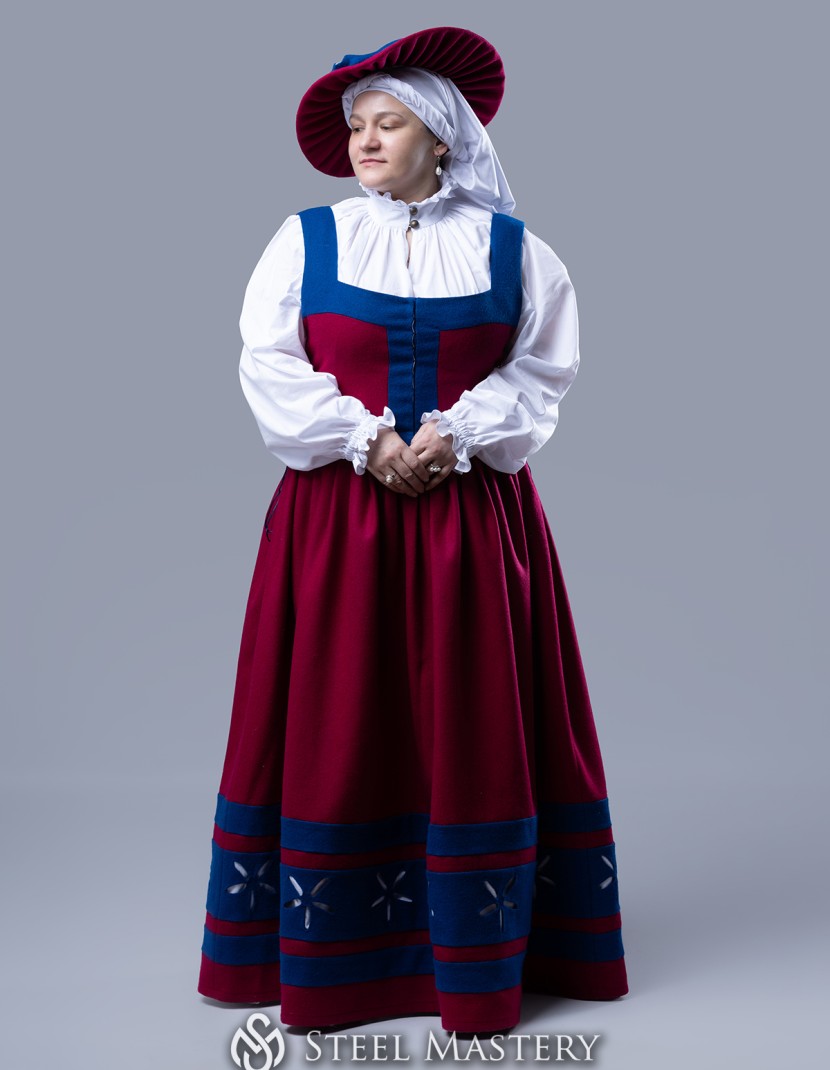 Pink Women's Landsknecht costume,  Kampfrau dress - in stock photo made by Steel-mastery.com