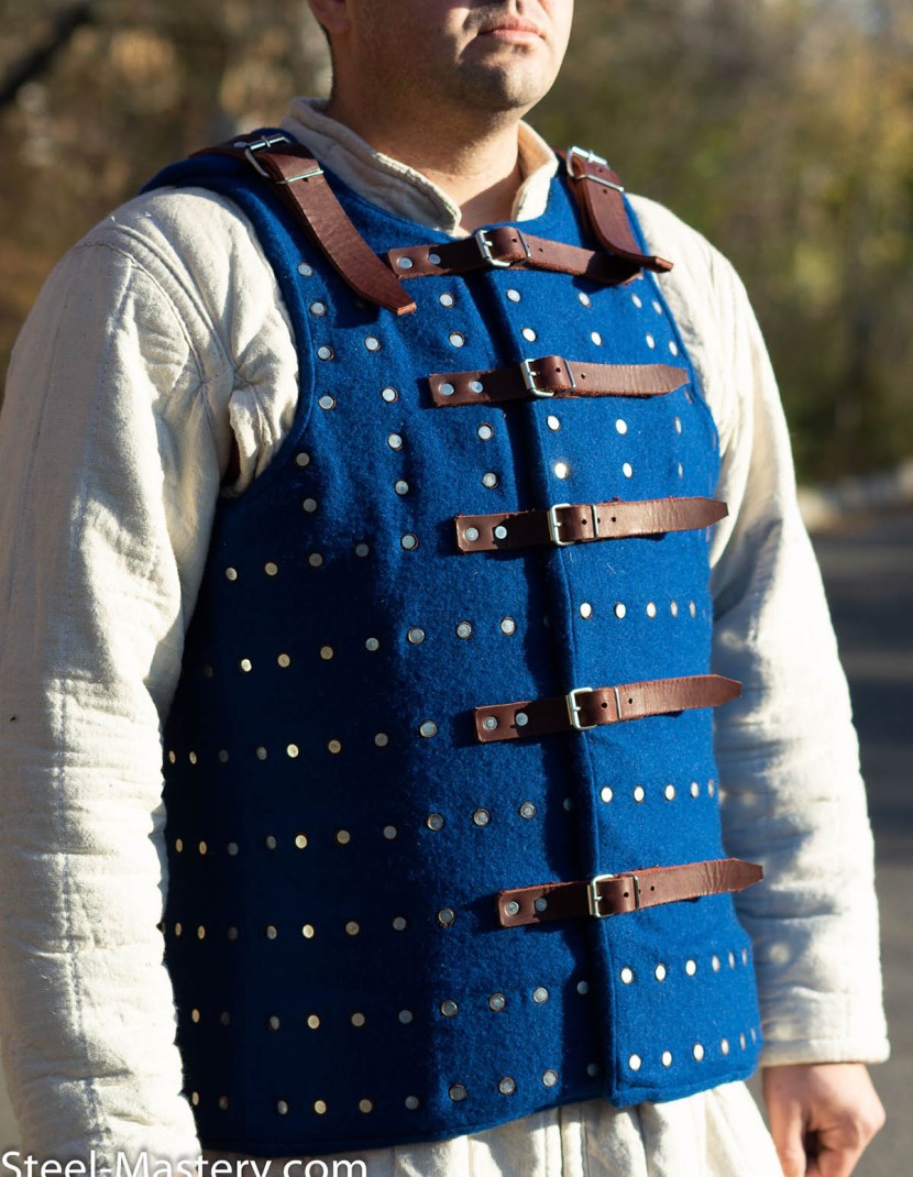 BLUE WOOLEN BRIGANDINE photo made by Steel-mastery.com