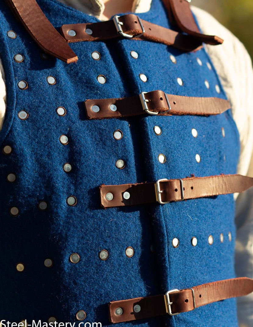 BLUE WOOLEN BRIGANDINE photo made by Steel-mastery.com