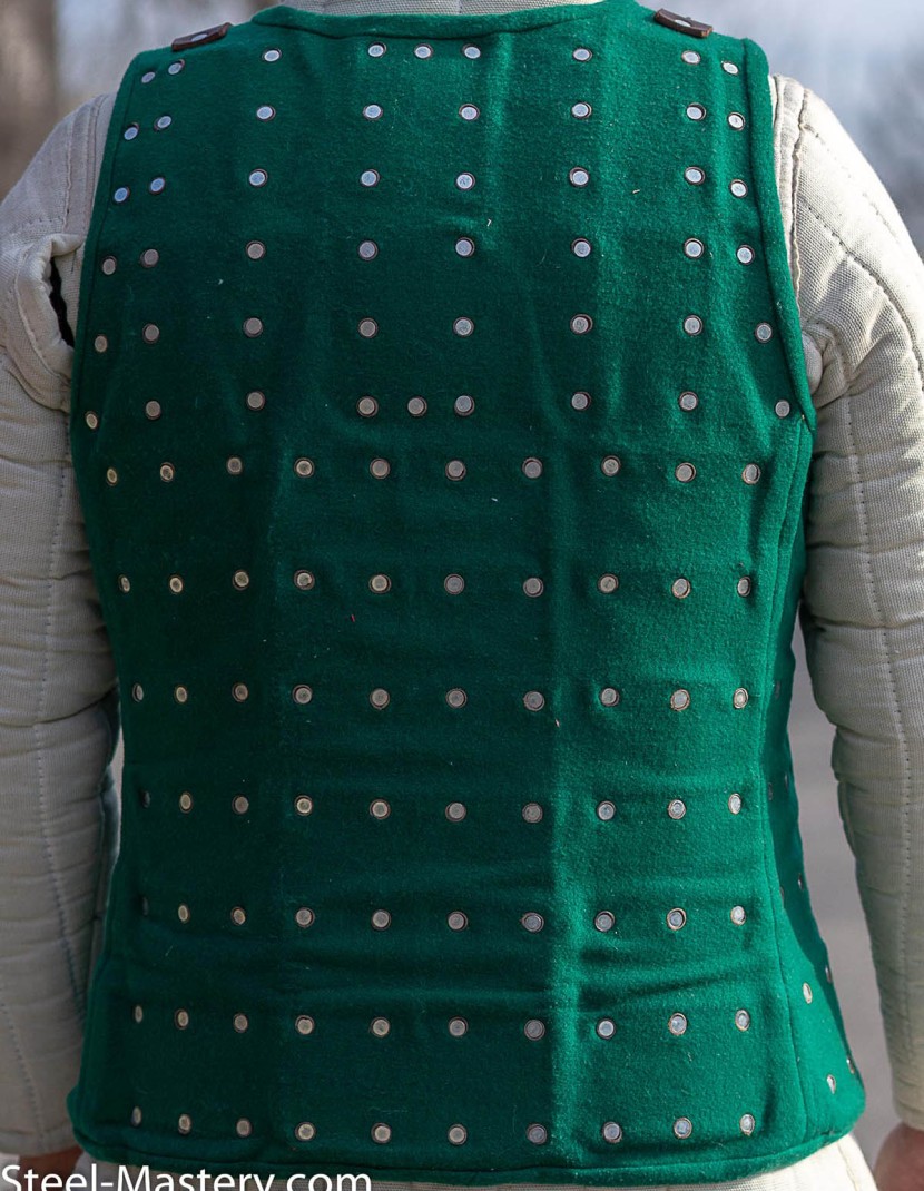 GREEN WOOLEN BRIGANDINE, L size photo made by Steel-mastery.com