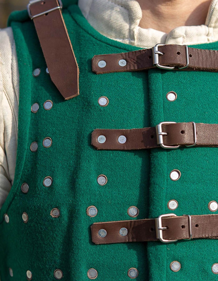 GREEN WOOLEN BRIGANDINE, L size photo made by Steel-mastery.com