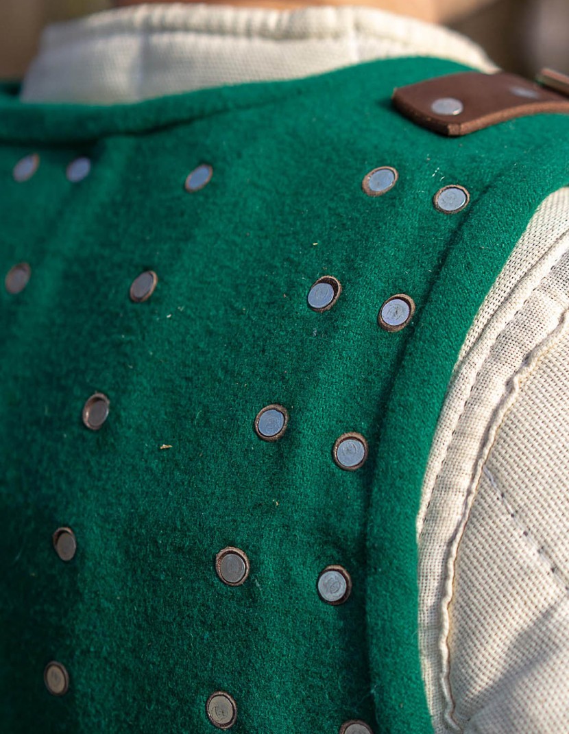 GREEN WOOLEN BRIGANDINE, L size photo made by Steel-mastery.com