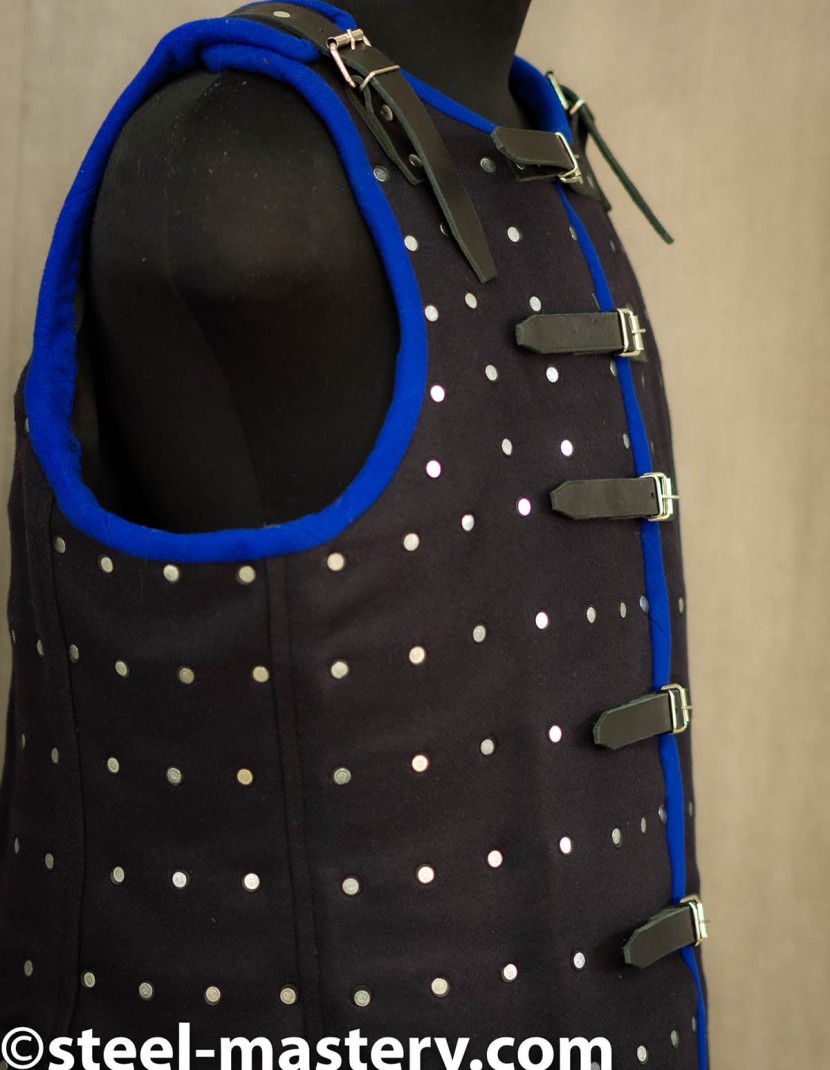 WOOLEN DARK BLUE BRIGANDINE WITH LIGHT BLUE FACING XXL photo made by Steel-mastery.com