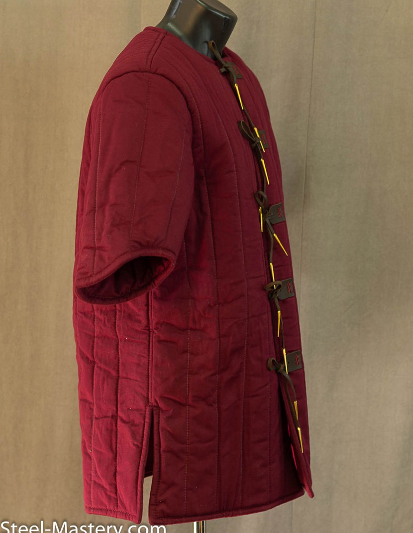 WINE-RED GAMBESON photo made by Steel-mastery.com