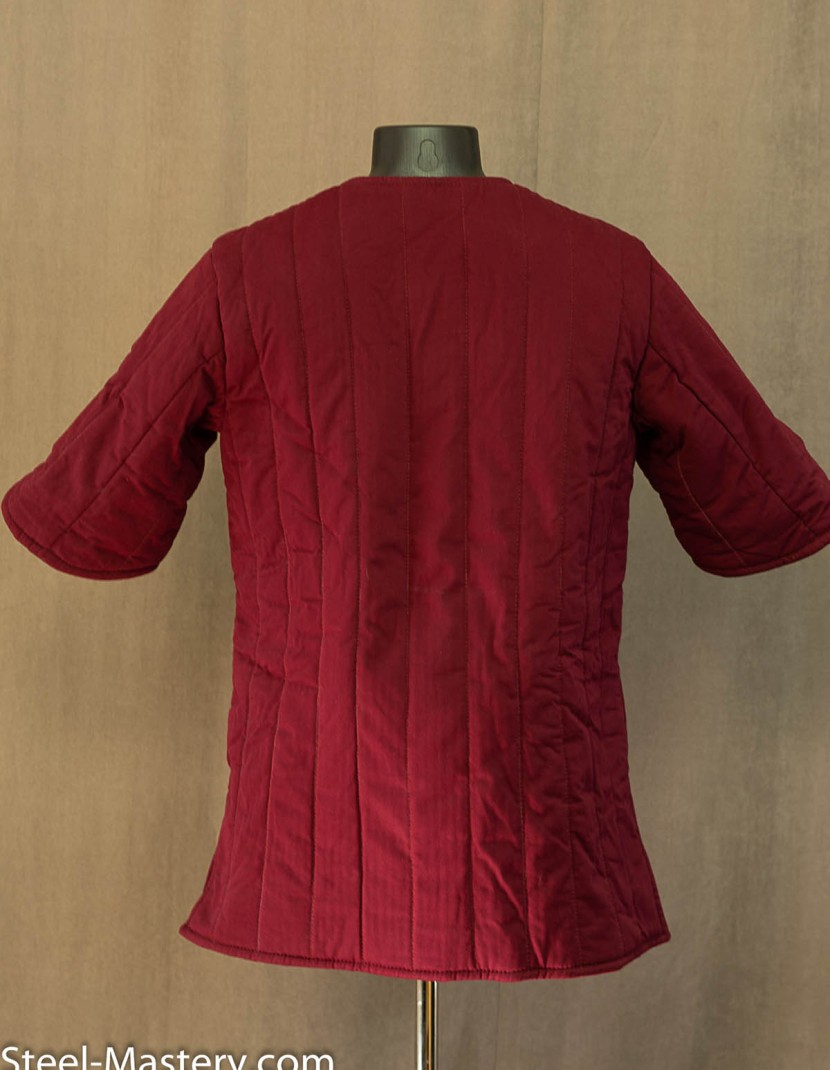 WINE-RED GAMBESON photo made by Steel-mastery.com