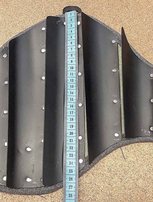 BRIGANDINE PROTECTION OF UPPER PART OF ARM WITH RED FACING