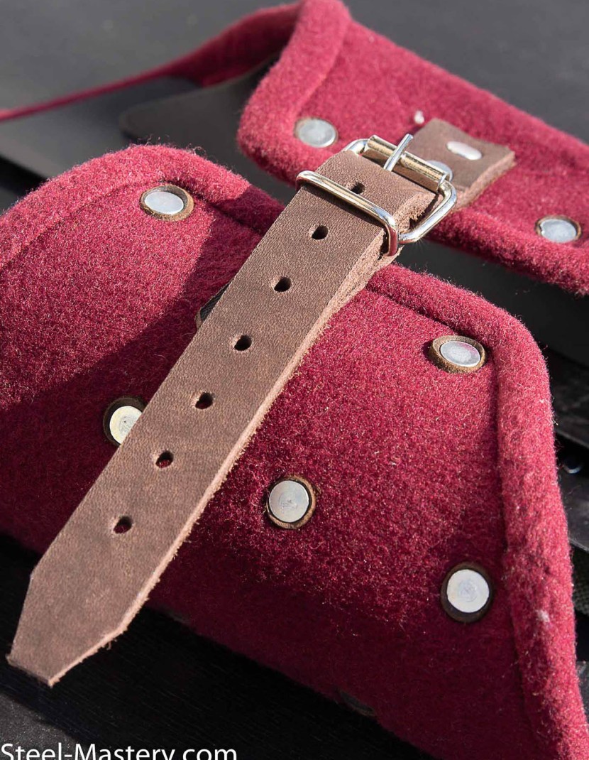 WINE RED BRIGANDINE PROTECTION OF UPPER PART OF ARM  photo made by Steel-mastery.com