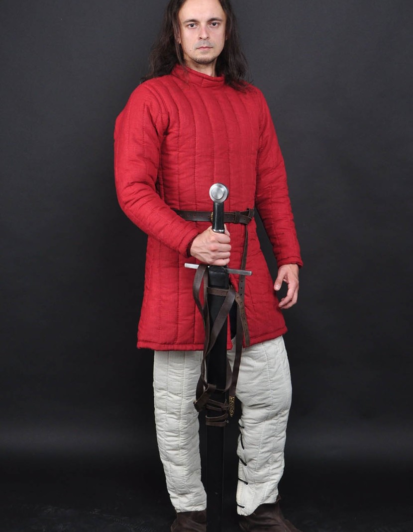 Closed-front gambeson (linen) photo made by Steel-mastery.com