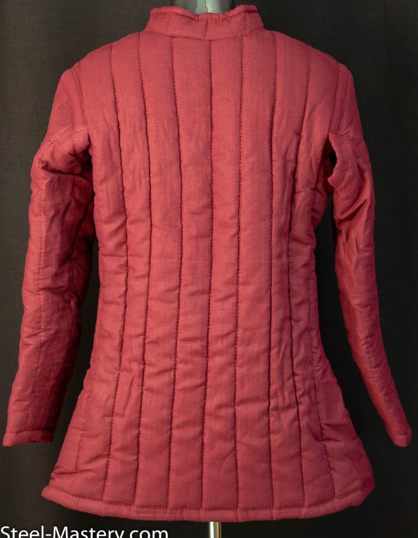 WINE-RED GAMBESON (M-SIZE) photo made by Steel-mastery.com
