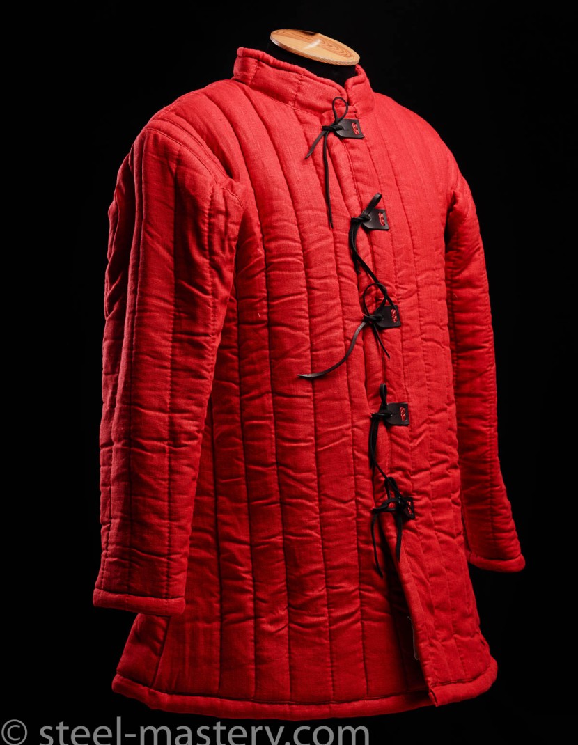 Red cotton gambeson photo made by Steel-mastery.com