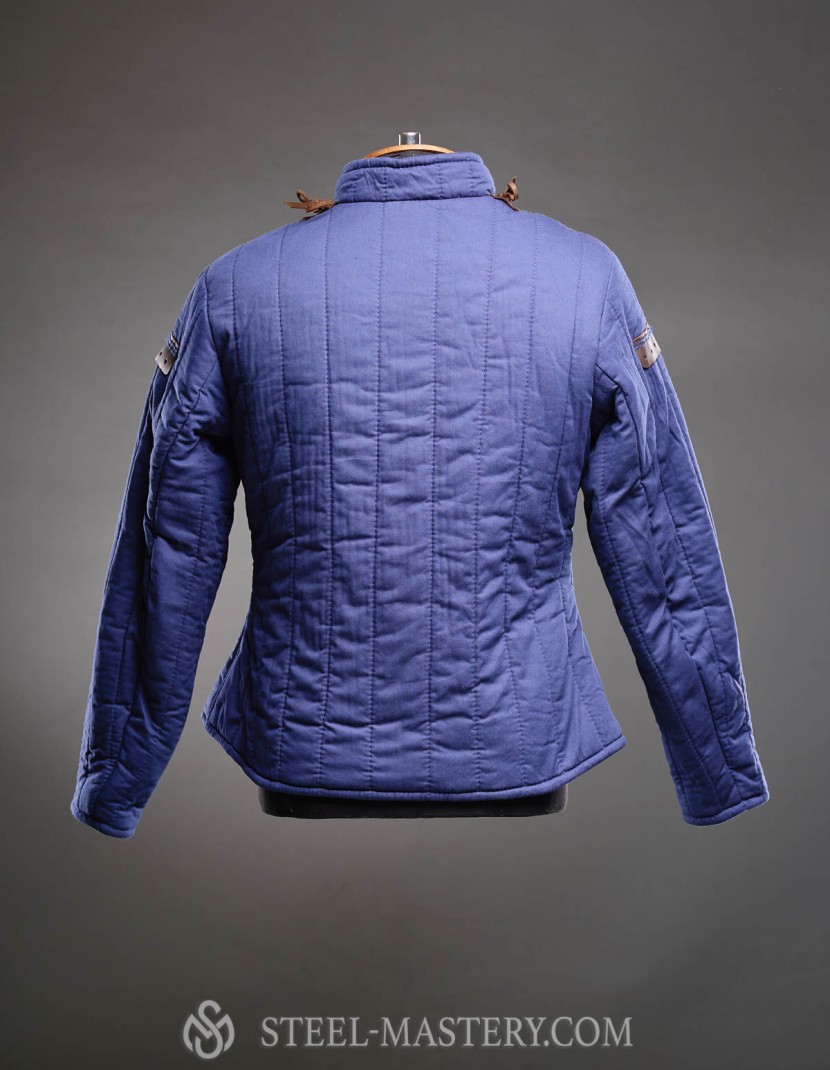 Cotton gambeson with fastenings for steel arms photo made by Steel-mastery.com