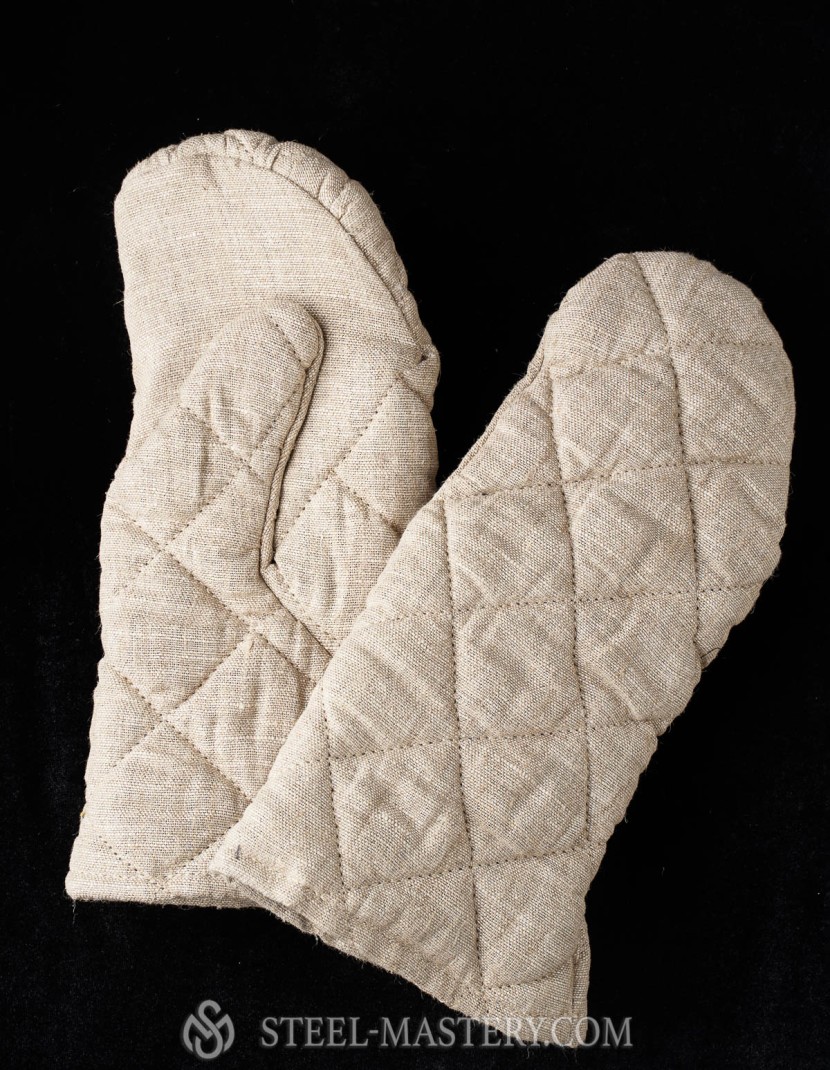 Linen padded mittens - 3 layers photo made by Steel-mastery.com