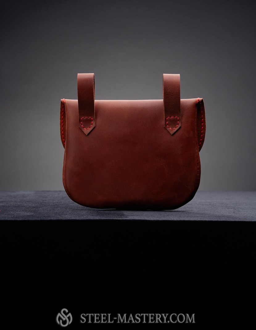 BROWN LEATHER BAG WITH VALVE photo made by Steel-mastery.com