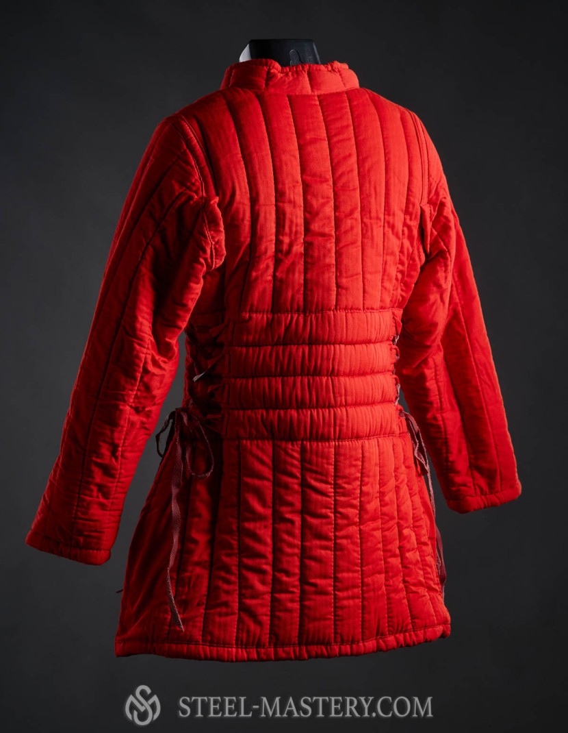 Red women’s gambeson, L-size photo made by Steel-mastery.com