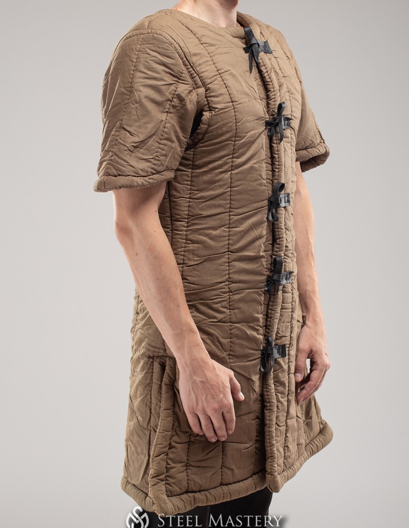 Short sleeve cotton gambeson S size in stock photo made by Steel-mastery.com