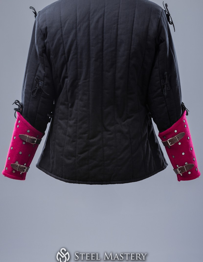 PINK WOOLEN MEDIEVAL BRACERS S SIZE IN STOCK  photo made by Steel-mastery.com