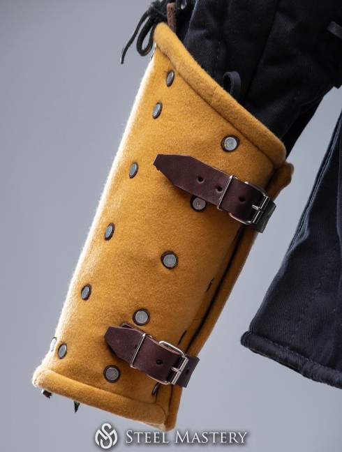 YELLOW WOOLEN MEDIEVAL BRACERS XS SIZE IN STOCK 