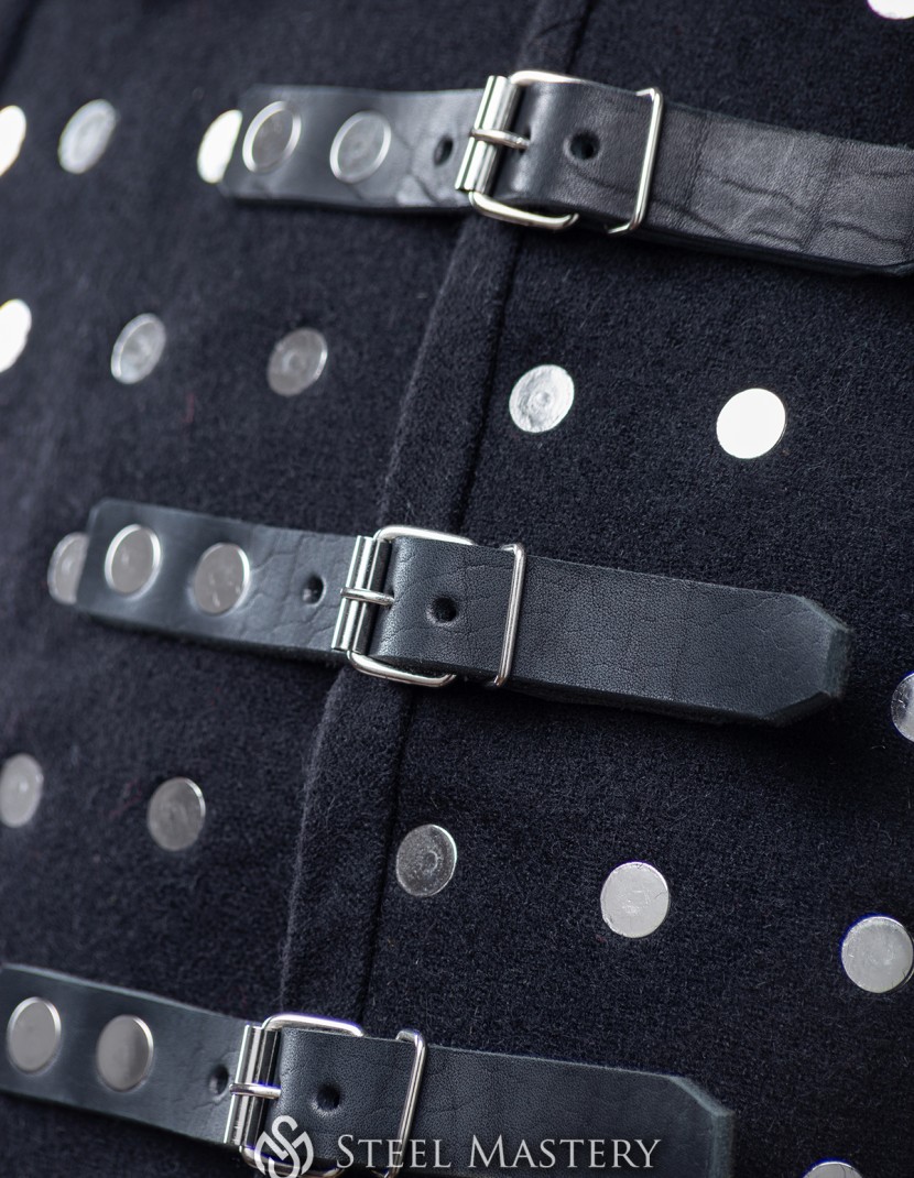 Black woolen brigandine 2XL-3XL size in stock photo made by Steel-mastery.com