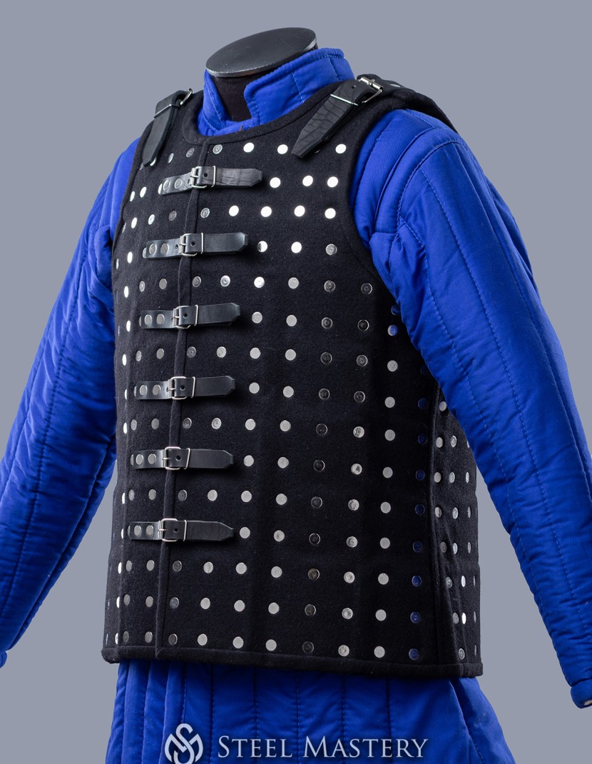 Black woolen brigandine 2XL-3XL size in stock photo made by Steel-mastery.com