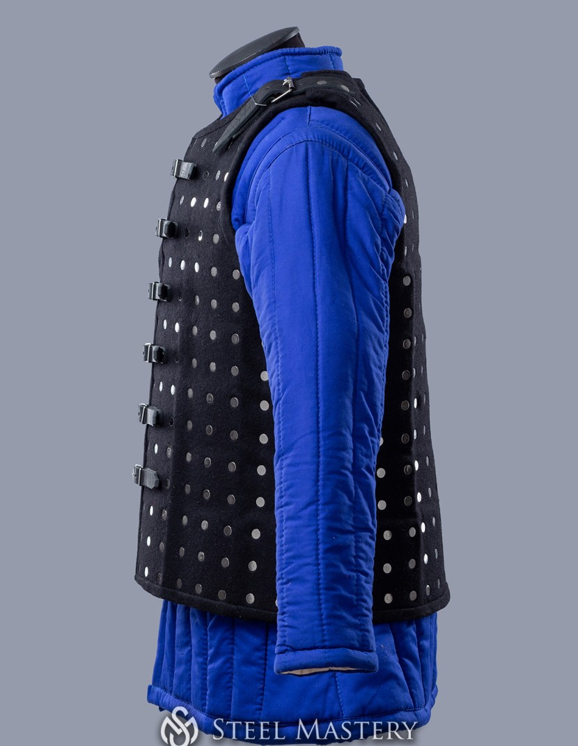 Black woolen brigandine 2XL-3XL size in stock photo made by Steel-mastery.com