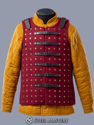 Chalkins brigandine in stock, wine red wool 
