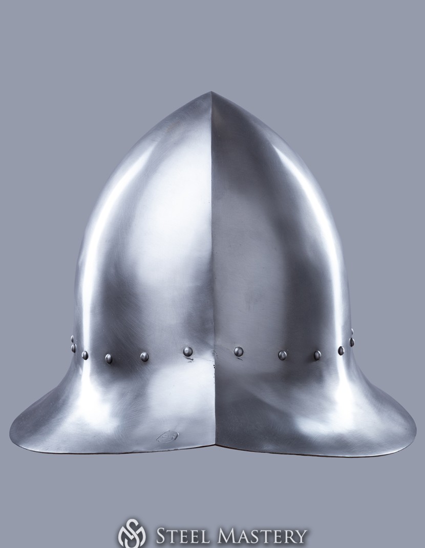 Early cabasset (chapel), cold-rolled steel 2 mm in stock photo made by Steel-mastery.com