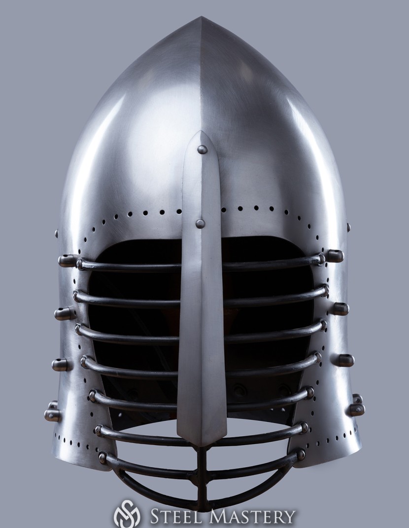 Helmet bascinet, cold-rolled steel 2 mm (12 ga) in stock photo made by Steel-mastery.com
