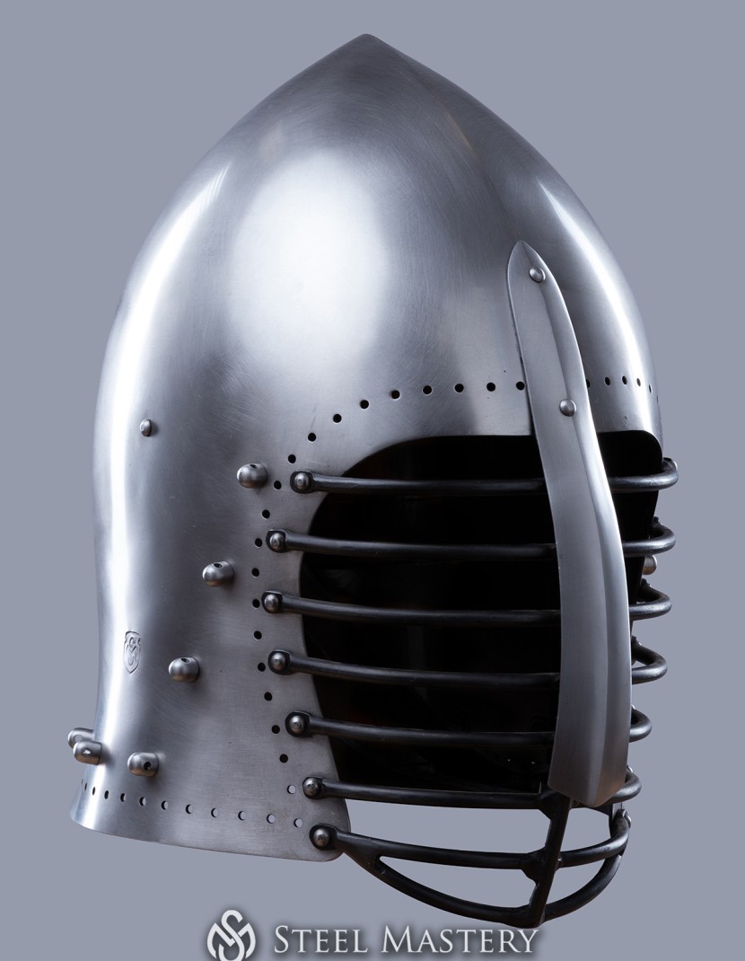 Helmet bascinet, cold-rolled steel 2 mm (12 ga) in stock photo made by Steel-mastery.com