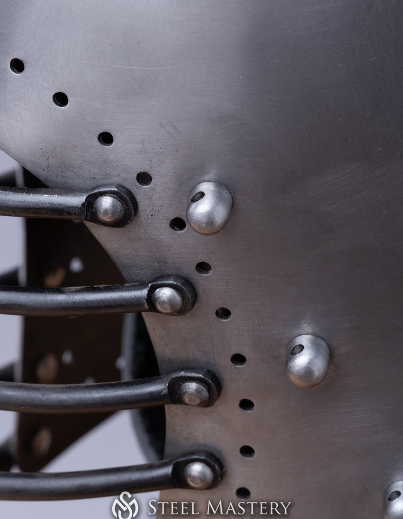 Helmet bascinet, cold-rolled steel 2 mm (12 ga) in stock photo made by Steel-mastery.com