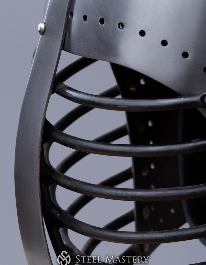 Helmet bascinet, cold-rolled steel 2 mm (12 ga) in stock photo made by Steel-mastery.com
