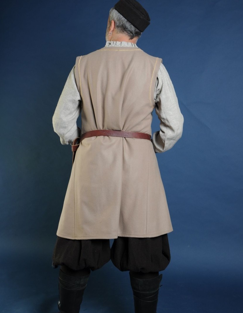 Woolen beige medieval tunic of IX-XII centuries photo made by Steel-mastery.com