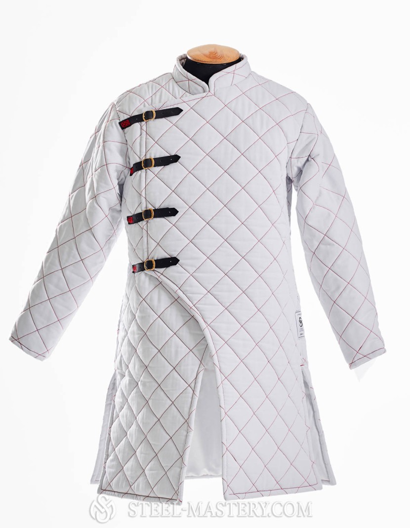 HEMA style gambeson with red diamond stitching, XL size photo made by Steel-mastery.com