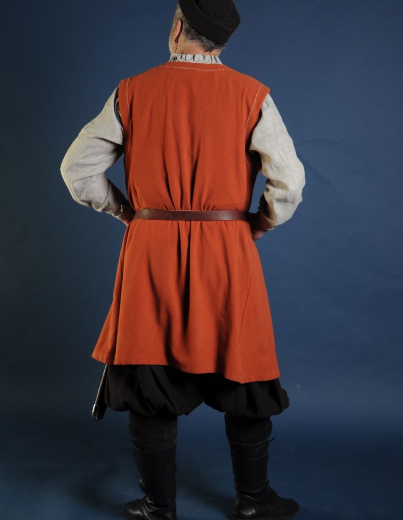 Woolen orange medieval tunic of IX-XII centuries   photo made by Steel-mastery.com