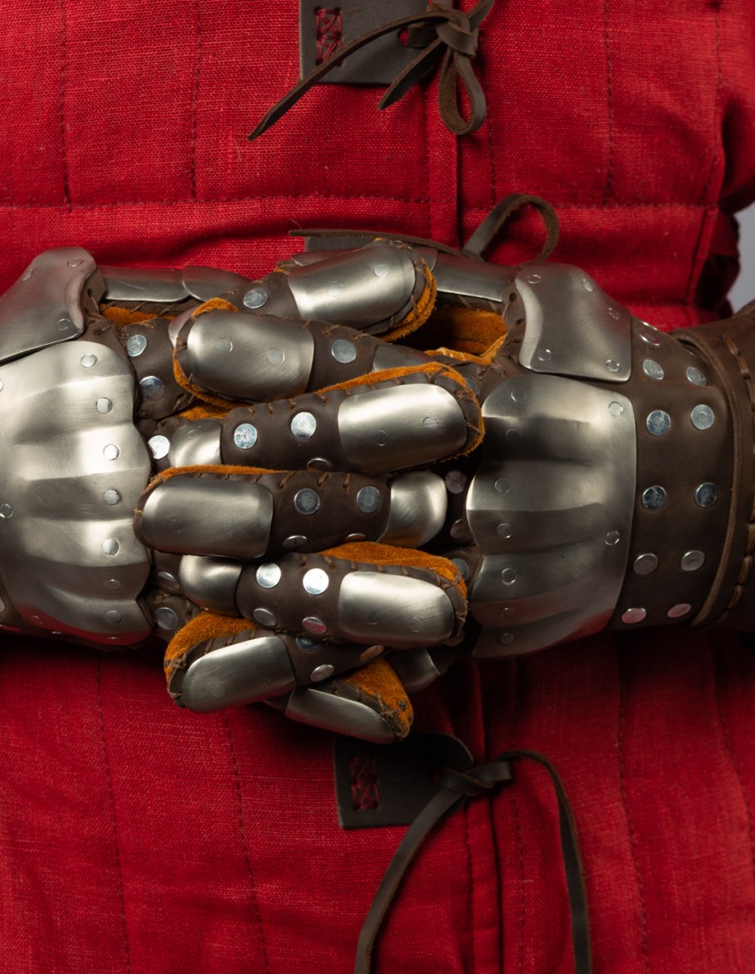 Visby brigandine gauntlets sale photo made by Steel-mastery.com