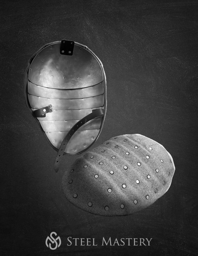 Brigandine spaulders and bracers set grey photo made by Steel-mastery.com