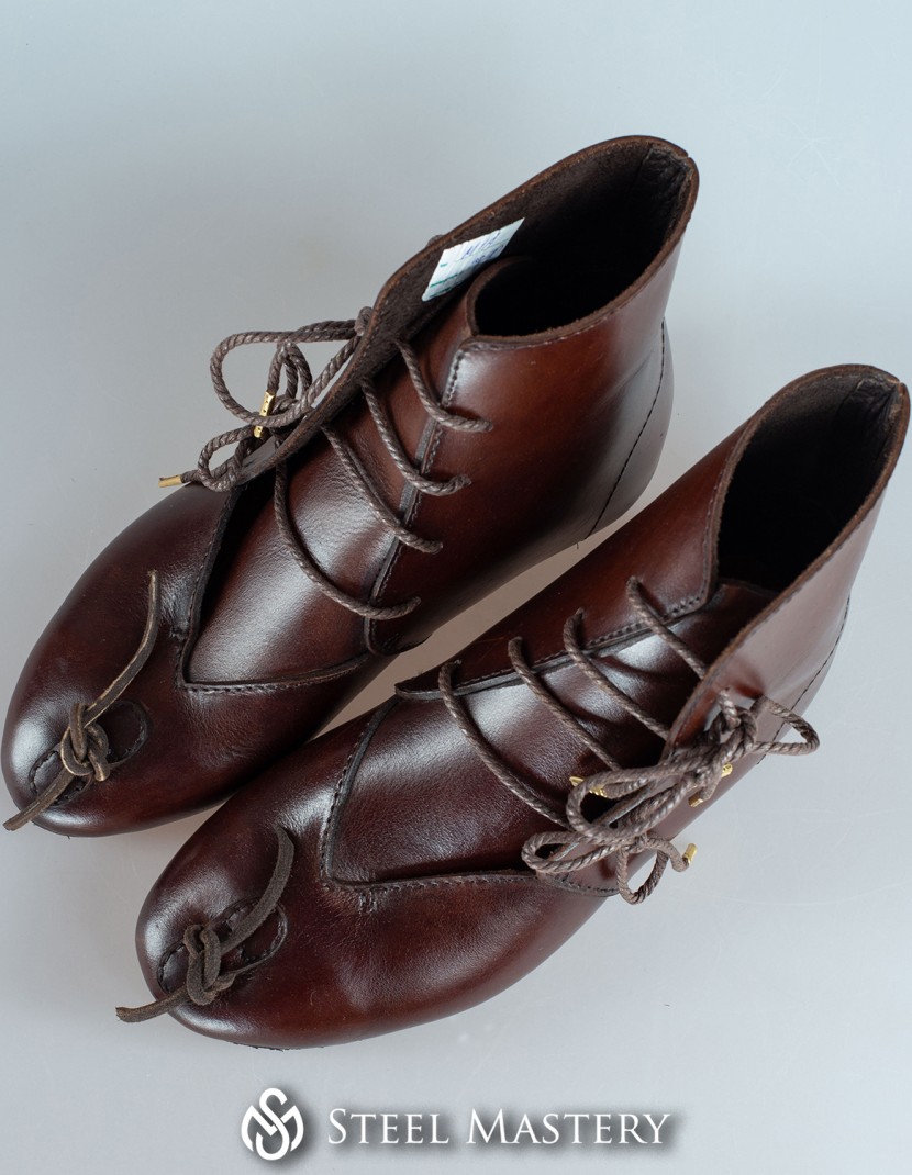 Medieval leather boots 1 pair in stock  photo made by Steel-mastery.com