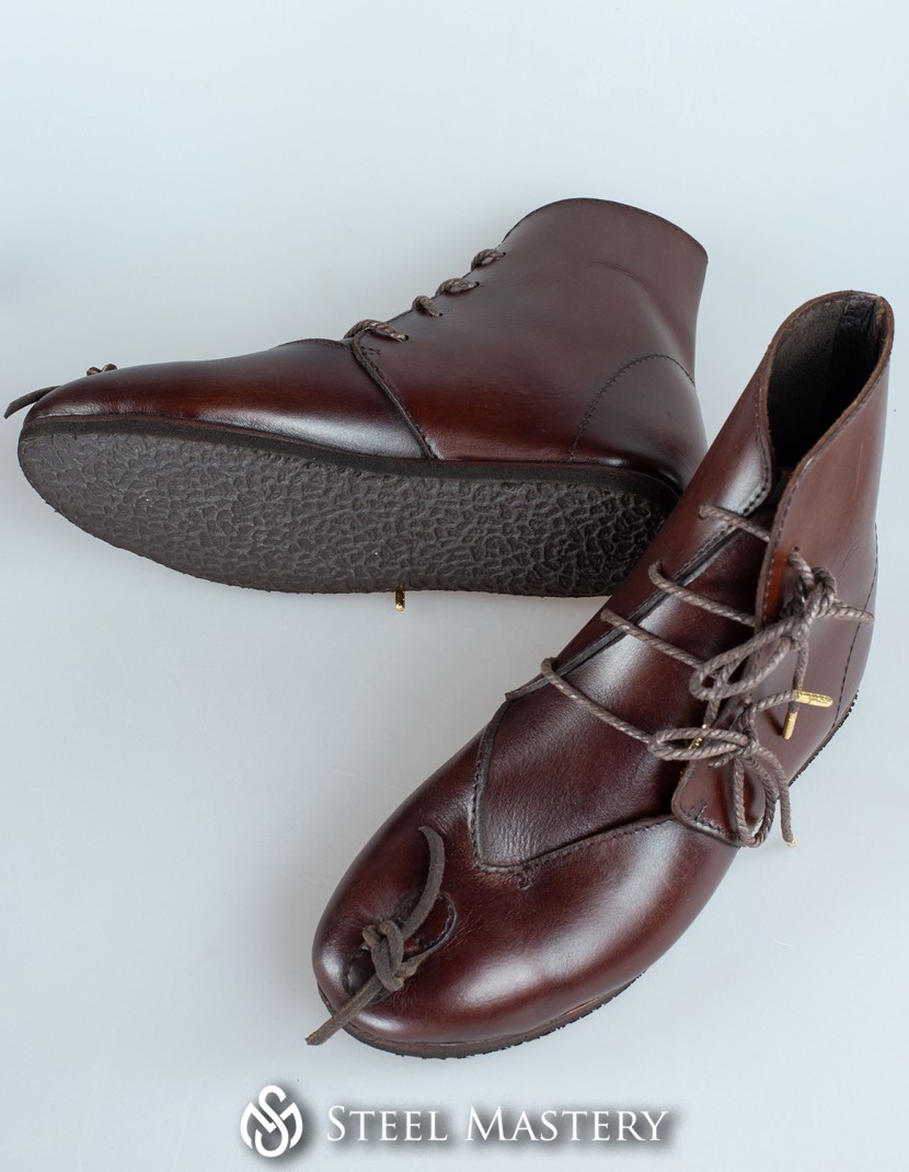 Medieval leather boots 1 pair in stock  photo made by Steel-mastery.com