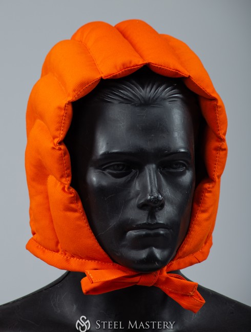 Padded orange cap for helmet 