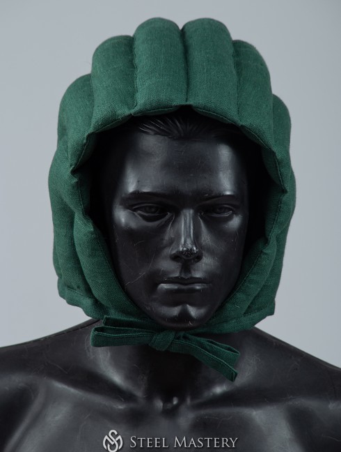 Padded green cap for helmet 