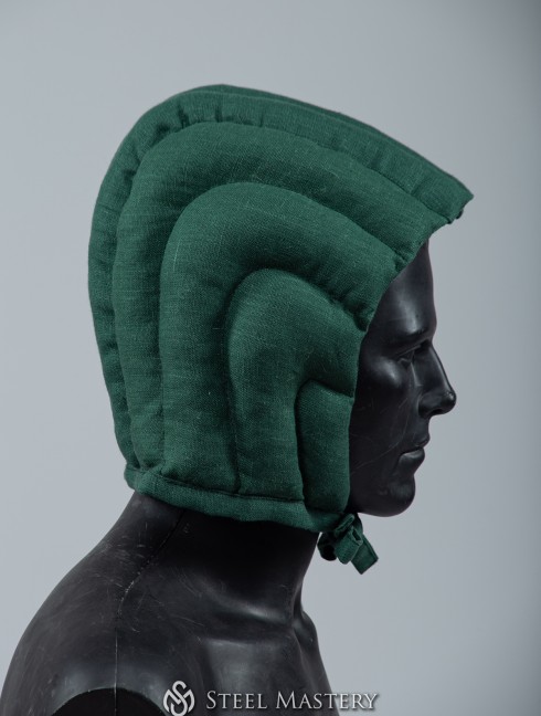 Padded green cap for helmet 