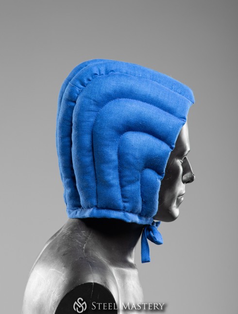 Padded royal blue cap for helmet