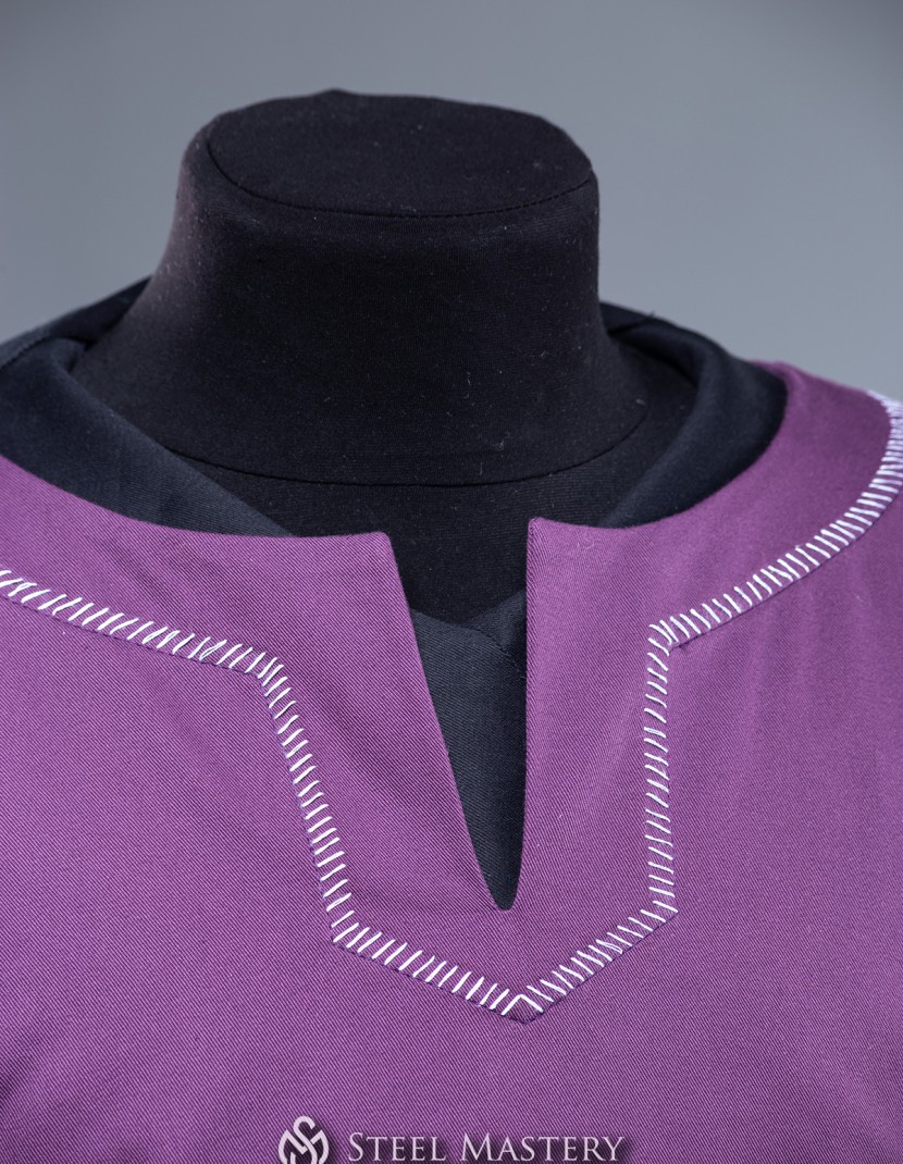 Purple L size MEDIEVAL TUNIC, EUROPE IX-XII CENTURIES  photo made by Steel-mastery.com