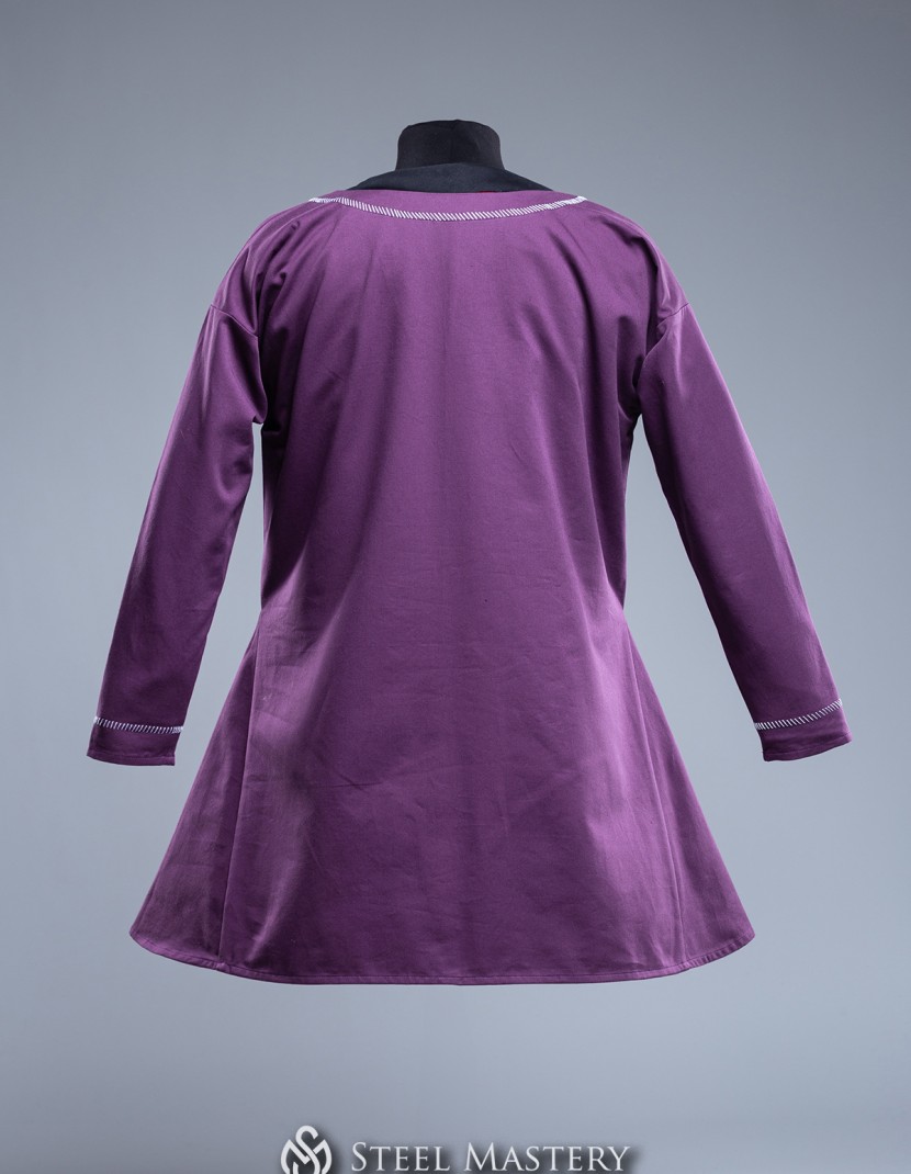 Purple L size MEDIEVAL TUNIC, EUROPE IX-XII CENTURIES  photo made by Steel-mastery.com