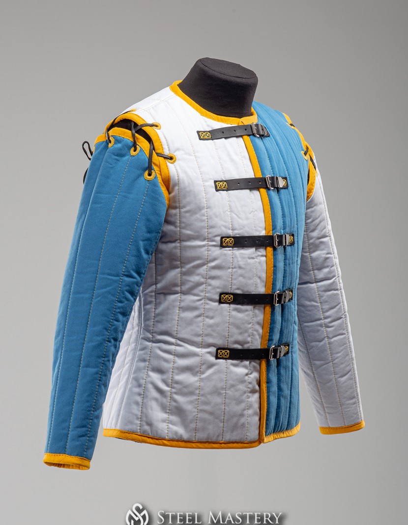 White and blue gambeson S-M size  photo made by Steel-mastery.com